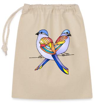 Birds - Closable cotton gift bag (25x30cm) - nature - Front
