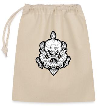 skull - Closable cotton gift bag (25x30cm) - nature - Front