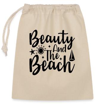 Beauty And The Beach - Closable cotton gift bag (25x30cm) - nature - Front