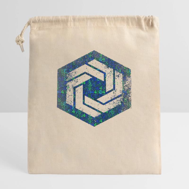Codage géométrique du programmeur de programmation hexagonale Sac cadeau en coton avec cordon (25 x 30 cm)