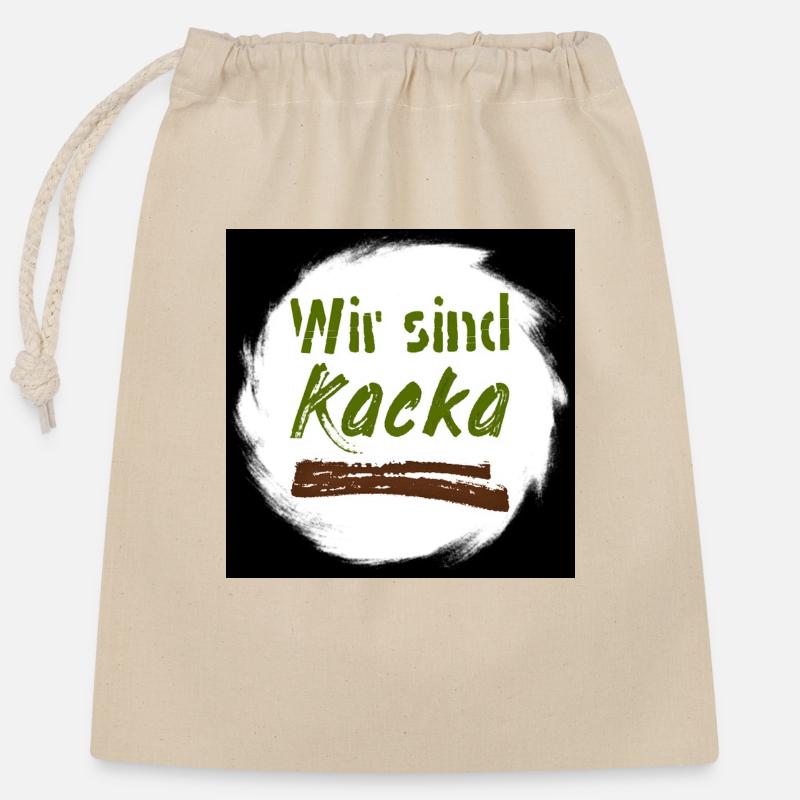 wir sindkacka - Verschließbarer Geschenkbeutel aus Baumwolle (25x30cm) - Natur
