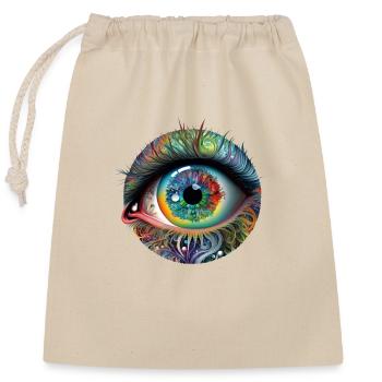 TRIPPY EYE - Closable cotton gift bag (25x30cm) - nature - Front
