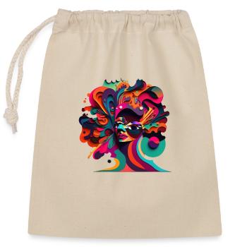 ABSTRAIT - Sac cadeau en coton avec cordon (25 x 30 cm) - nature - Devant