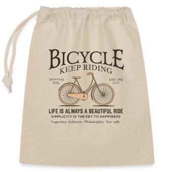 Vélo rétro - Sac cadeau en coton avec cordon (25 x 30 cm) - nature - Devant