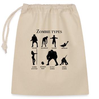 Zombie types chart - Closable cotton gift bag (25x30cm) - nature - Front