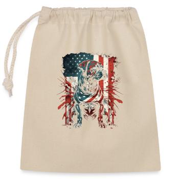 Stars and Stripes American Dog - Sac cadeau en coton avec cordon (25 x 30 cm) - nature - Devant