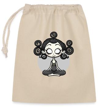 Yoga Lotus Pose - Verschließbarer Geschenkbeutel aus Baumwolle (25x30cm) - Natur - Vorne