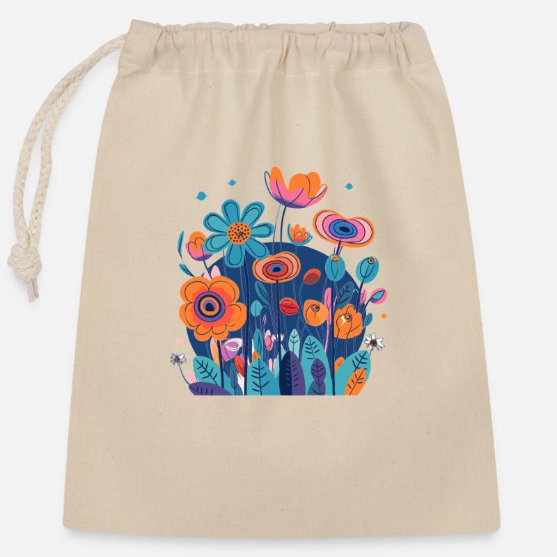 Alpenblumen Blume Flower - Verschließbarer Geschenkbeutel aus Baumwolle (25x30cm) - Natur