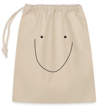 Smile - Verschließbarer Geschenkbeutel aus Baumwolle (25x30cm) - Natur - Vorne