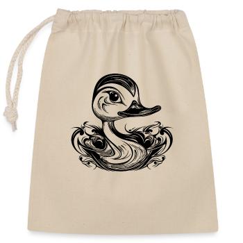Petit canard mignon avec un gros bec - Sac cadeau en coton avec cordon (25 x 30 cm) - nature - Devant