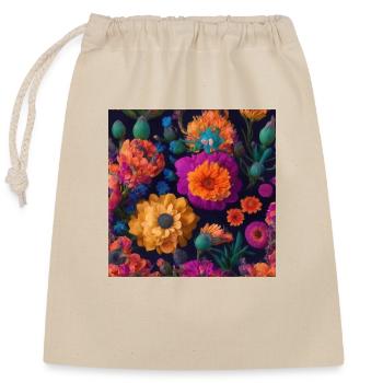 Amazing group of Magic desert flowers - Closable cotton gift bag (25x30cm) - nature - Front