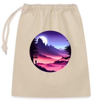 Austronaute seul dans une galaxie extraterrestre - Sac cadeau en coton avec cordon (25 x 30 cm) - nature - Devant