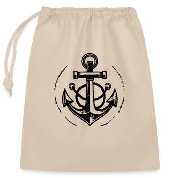 Anchor Boat Ship Nautical - Closable cotton gift bag (25x30cm) - nature - Front