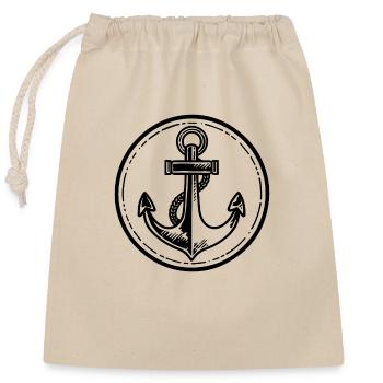 Bateau d’ancre Navire Nautique - Sac cadeau en coton avec cordon (25 x 30 cm) - nature - Devant