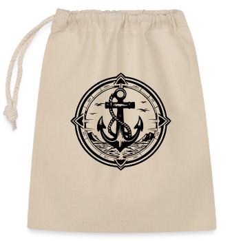Anchor Boat Ship Nautical - Closable cotton gift bag (25x30cm) - nature - Front