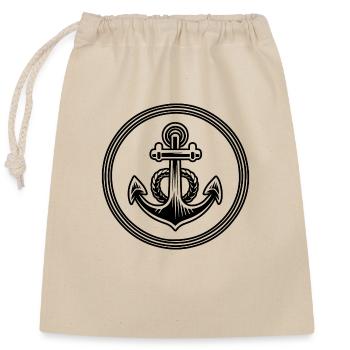 Anchor Boat Ship Nautical - Closable cotton gift bag (25x30cm) - nature - Front