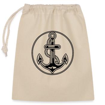 Anchor Boat Ship Nautical - Closable cotton gift bag (25x30cm) - nature - Front
