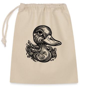 Mignon petit canard vintage avec un énorme bec - Sac cadeau en coton avec cordon (25 x 30 cm) - nature - Devant