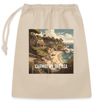 Chameau au bord de la mer - Sac cadeau en coton avec cordon (25 x 30 cm) - nature - Devant