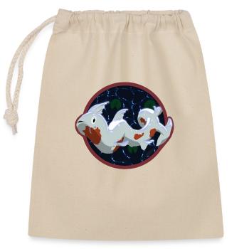 Koi Dragon - Closable cotton gift bag (25x30cm) - nature - Front