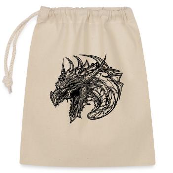Dragon sifflant en robe à écailles de tatouage - Sac cadeau en coton avec cordon (25 x 30 cm) - nature - Devant