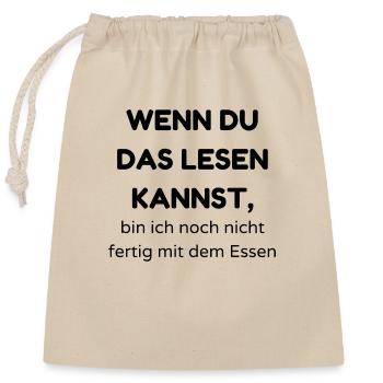 lesen kannst - Verschließbarer Geschenkbeutel aus Baumwolle (25x30cm) - Natur - Vorne