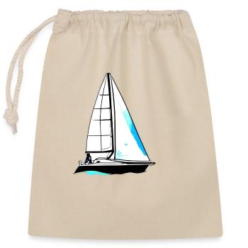 Segelsport Segelboot Segler Segelschiff Segeln - Verschließbarer Geschenkbeutel aus Baumwolle (25x30cm) - Natur - Vorne