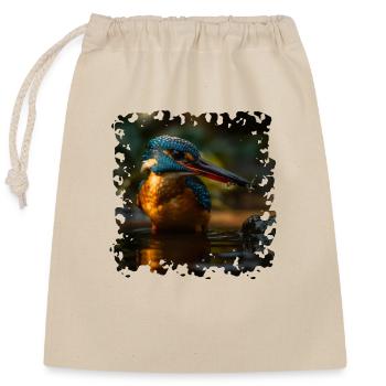 Le martin-pêcheur, aussi connu comme le joyau de la rivière - Sac cadeau en coton avec cordon (25 x 30 cm) - nature - Devant