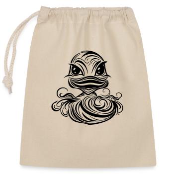 Ligne tatouage style canard avec gros bec - Sac cadeau en coton avec cordon (25 x 30 cm) - nature - Devant