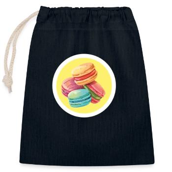 Bunch of macaroons - Closable cotton gift bag (25x30cm) - navy - Front