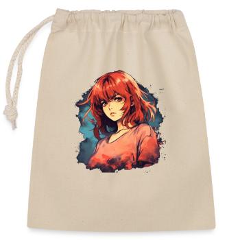 Anime Girl - Closable cotton gift bag (25x30cm) - nature - Front