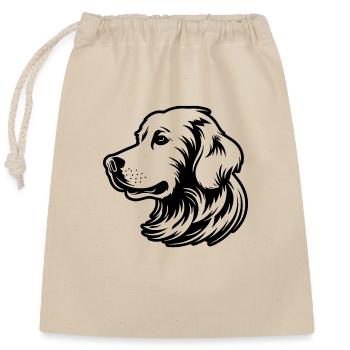 Golden Retriever - Closable cotton gift bag (25x30cm) - nature - Front