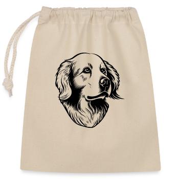 Golden Retriever - Closable cotton gift bag (25x30cm) - nature - Front