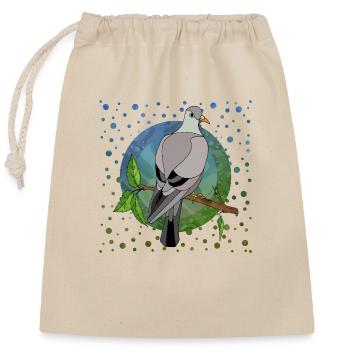 Bird - Closable cotton gift bag (25x30cm) - nature - Front