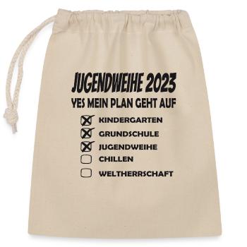 jugendweihe 2023 Part1 - Verschließbarer Geschenkbeutel aus Baumwolle (25x30cm) - Natur - Vorne