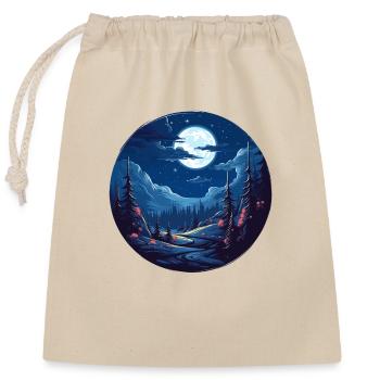 Forest landscape at night - Closable cotton gift bag (25x30cm) - nature - Front