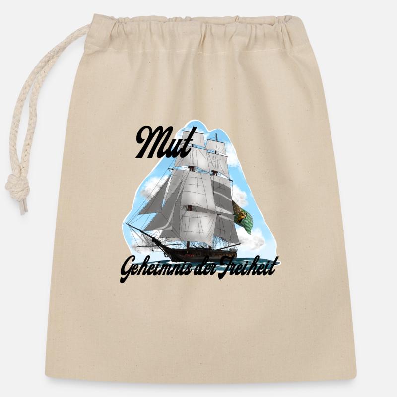 Sailor - Verschließbarer Geschenkbeutel aus Baumwolle (25x30cm) - Natur
