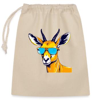 Loka the impala - Closable cotton gift bag (25x30cm) - nature - Front