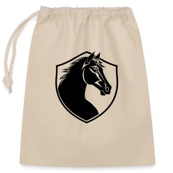 Horse Horse Head Pony - Closable cotton gift bag (25x30cm) - nature - Front