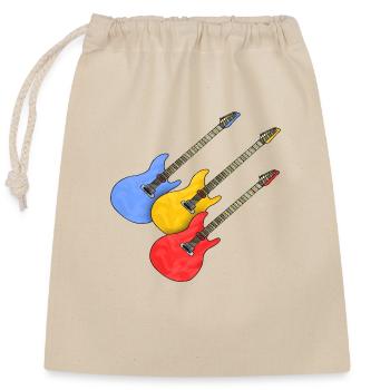 Guitares - Sac cadeau en coton avec cordon (25 x 30 cm) - nature - Devant