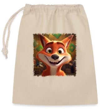 niedlicher Fuchs - Verschließbarer Geschenkbeutel aus Baumwolle (25x30cm) - Natur - Vorne