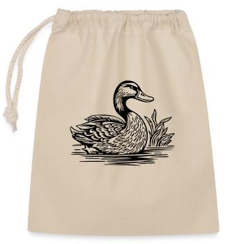 Ente Vögel Enten - Verschließbarer Geschenkbeutel aus Baumwolle (25x30cm) - Natur - Vorne