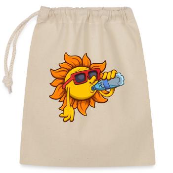 Kühle Sonne Charakter Trinkwasser - Verschließbarer Geschenkbeutel aus Baumwolle (25x30cm) - Natur - Vorne