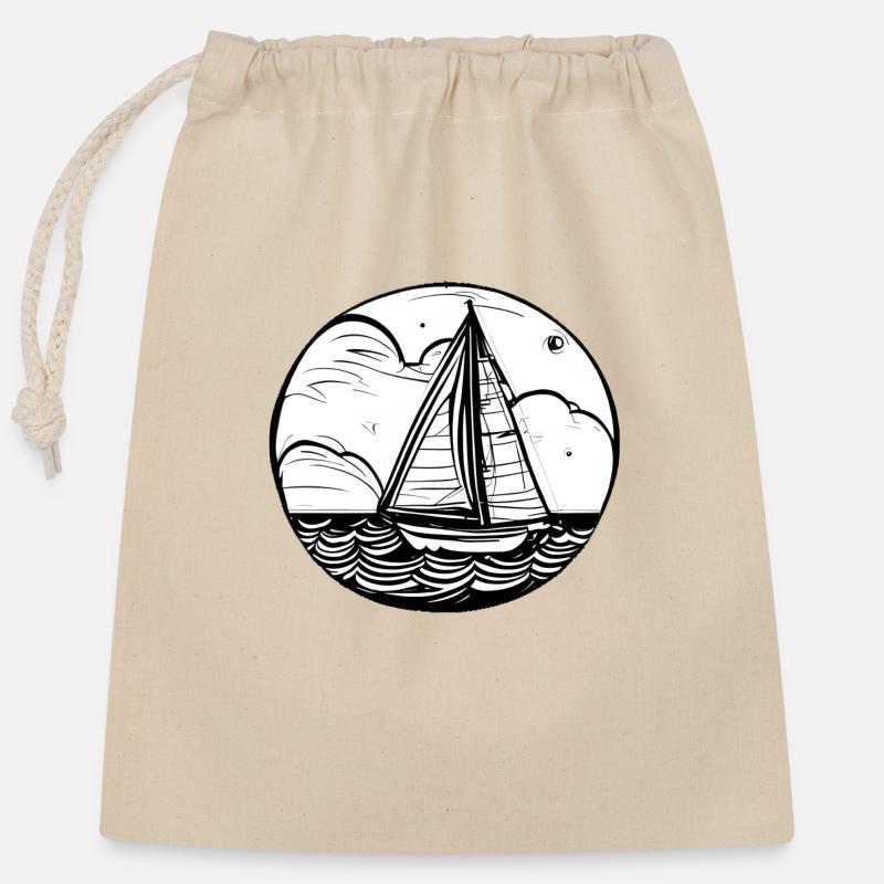 Sailing Sailing Ship Sailor Sailing Sailboat - Closable cotton gift bag (25x30cm) - nature