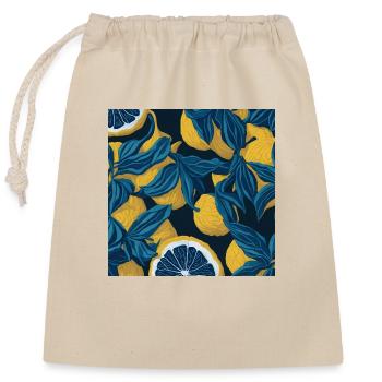 Lemon - Closable cotton gift bag (25x30cm) - nature - Front