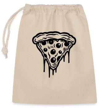 Pizza Fast Food Pizzeria - Verschließbarer Geschenkbeutel aus Baumwolle (25x30cm) - Natur - Vorne
