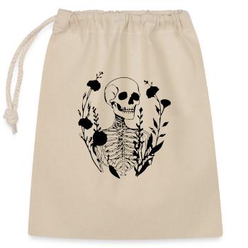 Skeleton Costume Bones Halloween Horror - Closable cotton gift bag (25x30cm) - nature - Front
