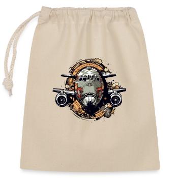 Avion transit requin - Sac cadeau en coton avec cordon (25 x 30 cm) - nature - Devant