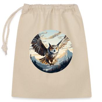 Eagle Owl - Closable cotton gift bag (25x30cm) - nature - Front