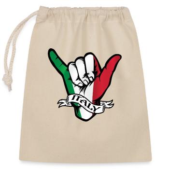 Italy Shaka - Closable cotton gift bag (25x30cm) - nature - Front